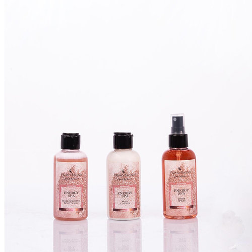 Quatro Minerals Energy Spa Λοσιόν Σώματος 140ml, Αφρόλουτρο 140 ml, Body Mist 140 ml & Σφουγγάρι