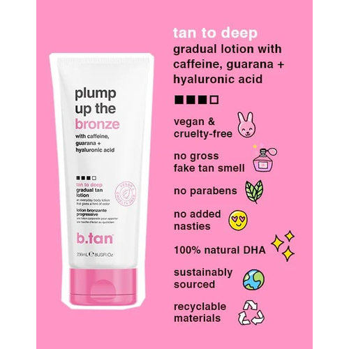 Plump Up The Bro Ενυδατική Λοσιόν Σώματος Self Tanning Dark 236ml