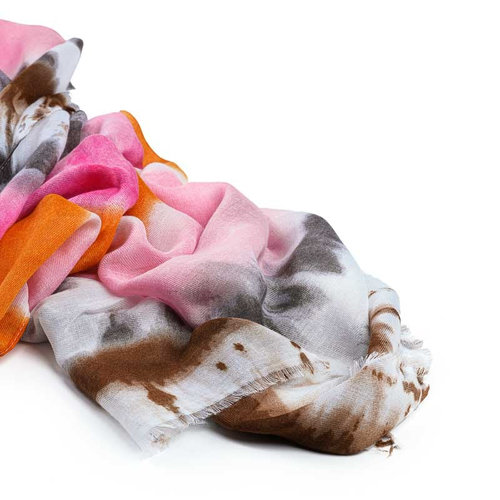 Φουλάρι Ροζ & Πορτοκαλί Tie Dye