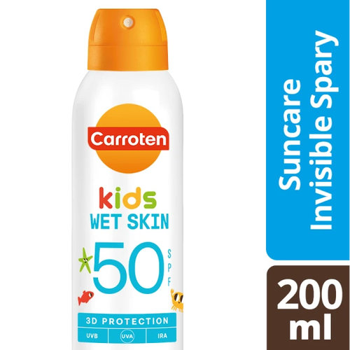 Kids Wet Skin Spf50 Διάφανο Παιδικό Αντηλιακό Σώματος Σε Spray 200ml