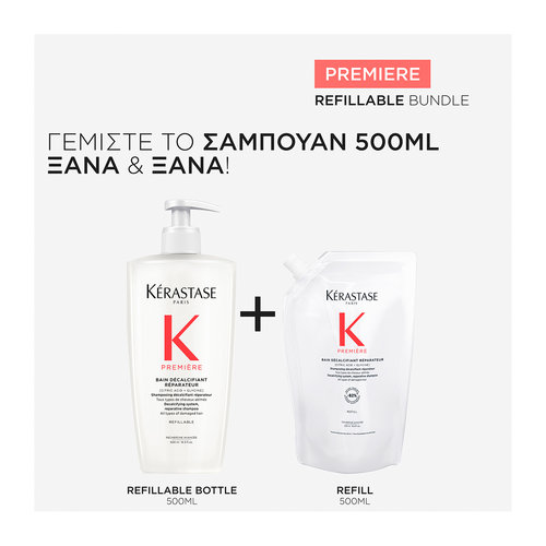 Premiere Refillable Σαμπουάν Bain Decalcifiant Reparateur για Ταλαιπωρημένα Μαλλιά 500ml