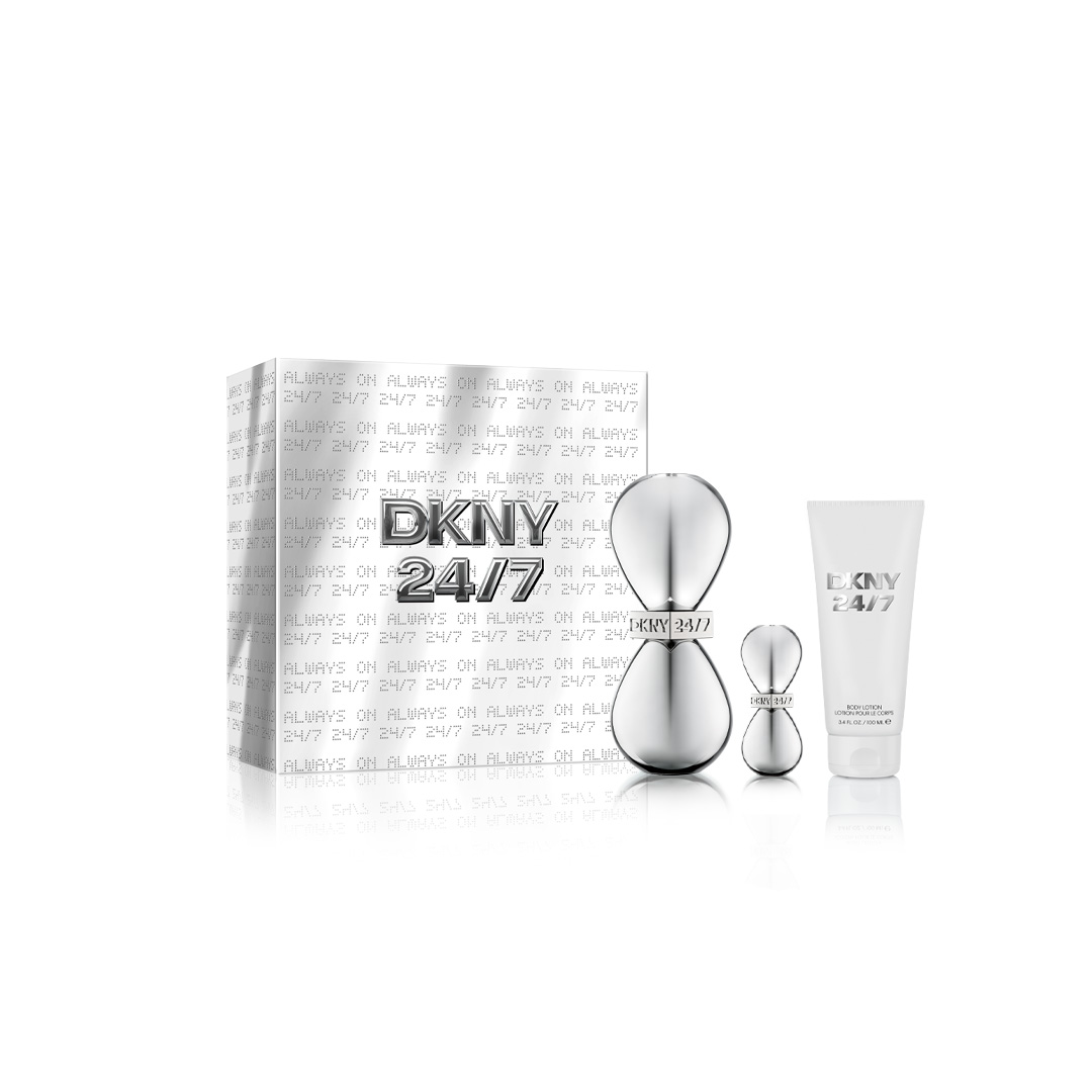 DKNY 24/7 Eau De Parfum 100ml & Deluxe Mini 7ml & Body Lotion 100ml