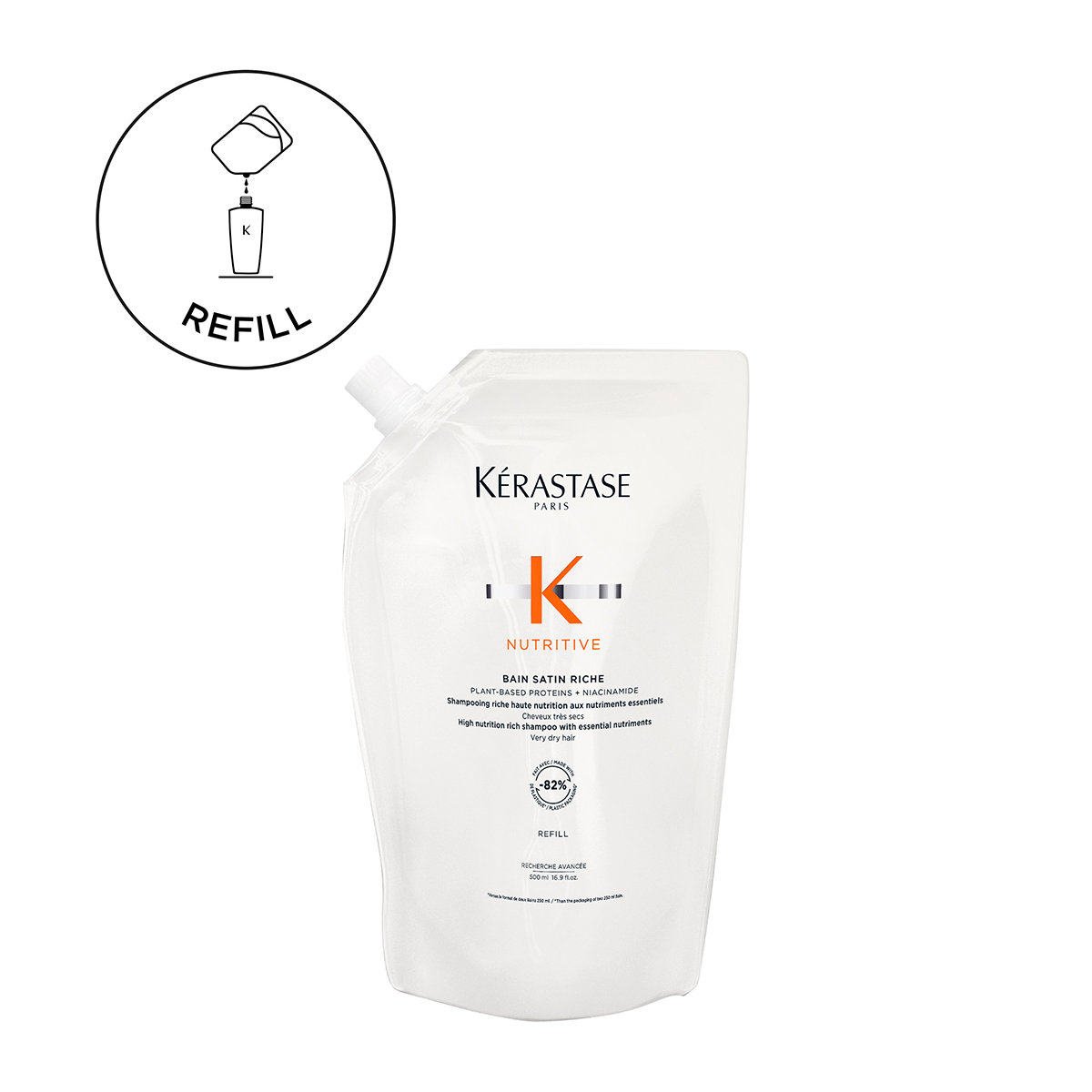 Nutritive Refill Σαμπουάν Bain Satin Riche για Ξηρά Μαλλιά 500ml