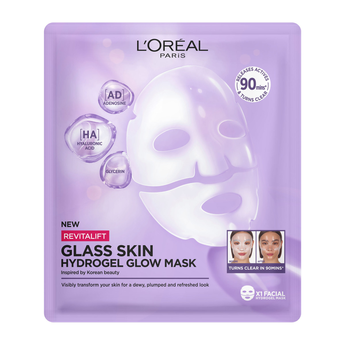 Revitalift Filler Glass Skin Hydrogel Μάσκα Λάμψης