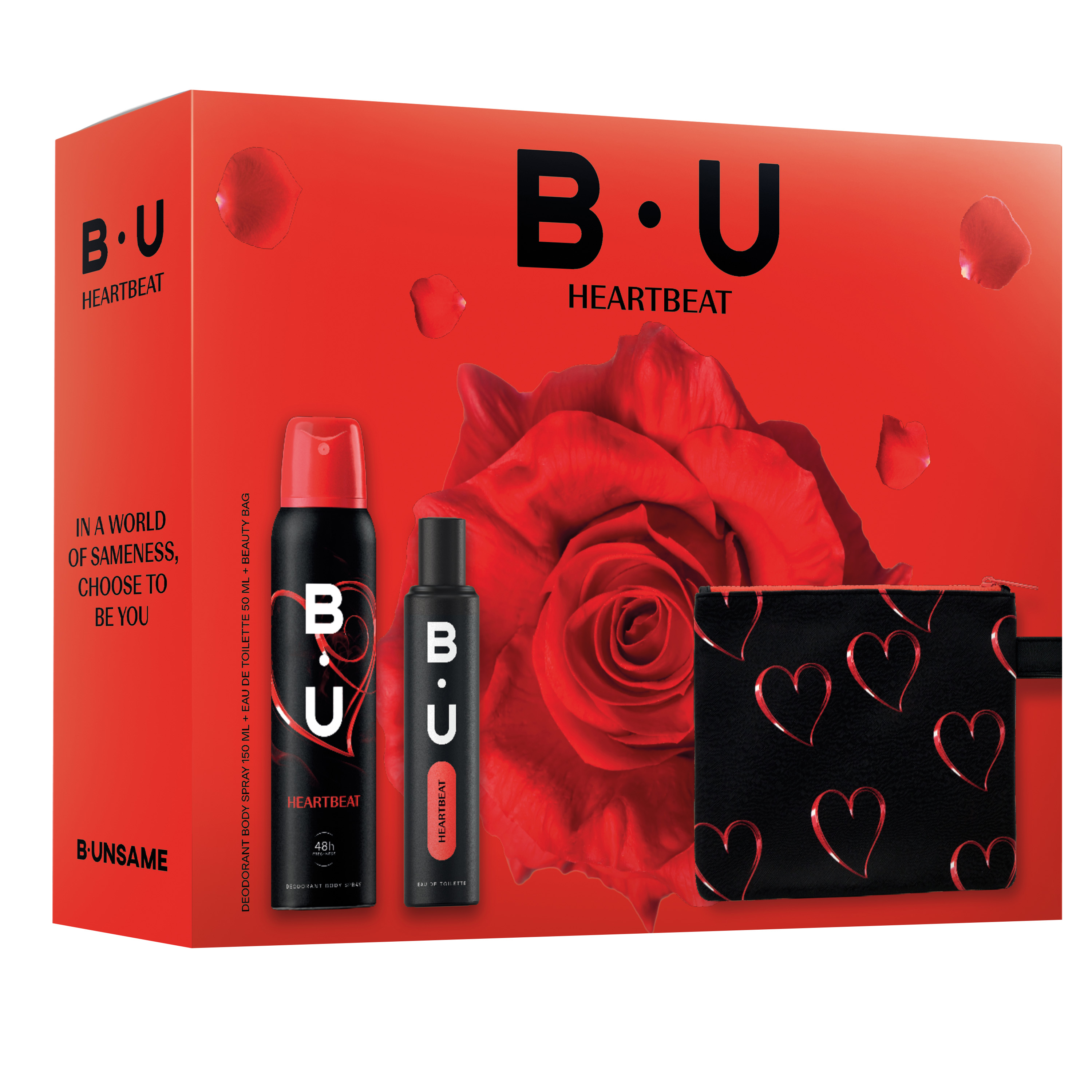 B.U. Heartbeat Άρωμα 50ml & Αποσμητικό Spray 150ml & Νεσεσέρ