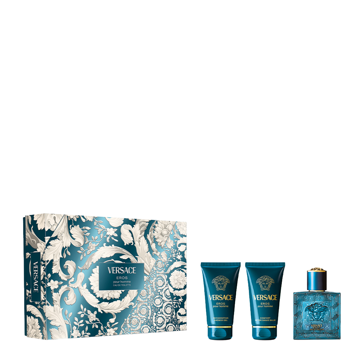 VERSACE Eros Eau De Toilette 50ml & Shower Gel 50ml & After Shave Balm 50ml
