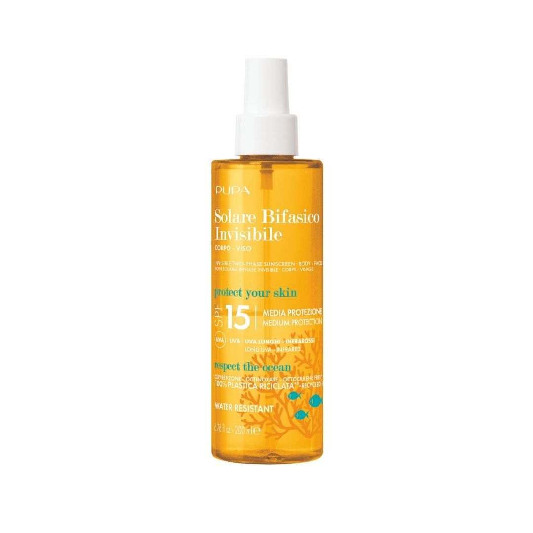 PUPA MILANO Invisible Two-Phase Sunscreen Body - Face SPF15 200ml